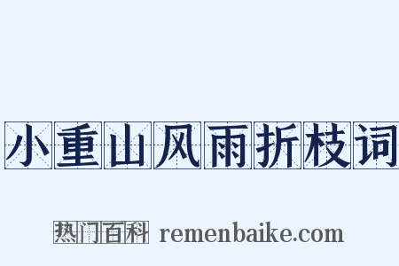 小重山风雨折枝词是什么意思的图片